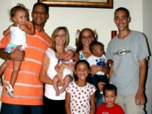 Greg and Julie Alexander, pictured with their seven children